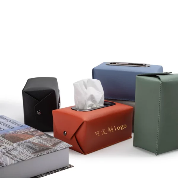 Rectangular PU Leather Tissue Box Cover - 16*10.5*7.5cm - OPP Bag Packaging - Image 2