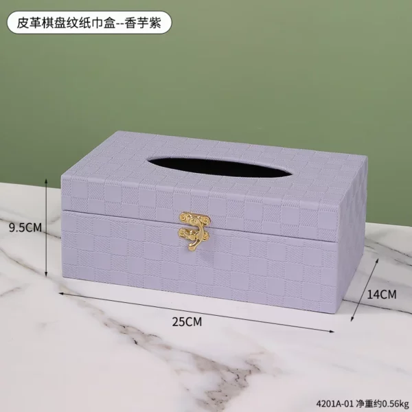 PU Leather & Wood Combination Tissue Box Cover - 25*9.5cm, 0.56kg - Premium Design - OPP Bag - Image 4