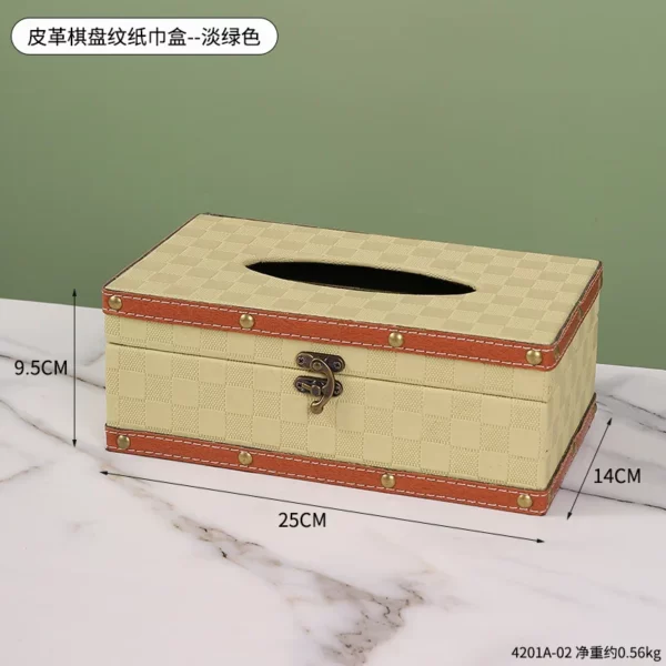 PU Leather & Wood Combination Tissue Box Cover - 25*9.5cm, 0.56kg - Premium Design - OPP Bag - Image 5