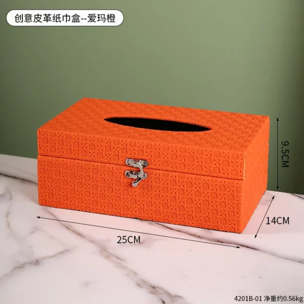 PU Leather & Wood Combination Tissue Box Cover - 25*9.5cm, 0.56kg - Premium Design - OPP Bag - Image 7