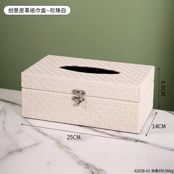 PU Leather & Wood Combination Tissue Box Cover - 25*9.5cm, 0.56kg - Premium Design - OPP Bag - Image 8