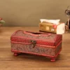 Compact PU Leather & Wood Tissue Box Cover - 19.3*10.5*7.5cm, 0.28kg - OPP Bag Packaging - Image 4