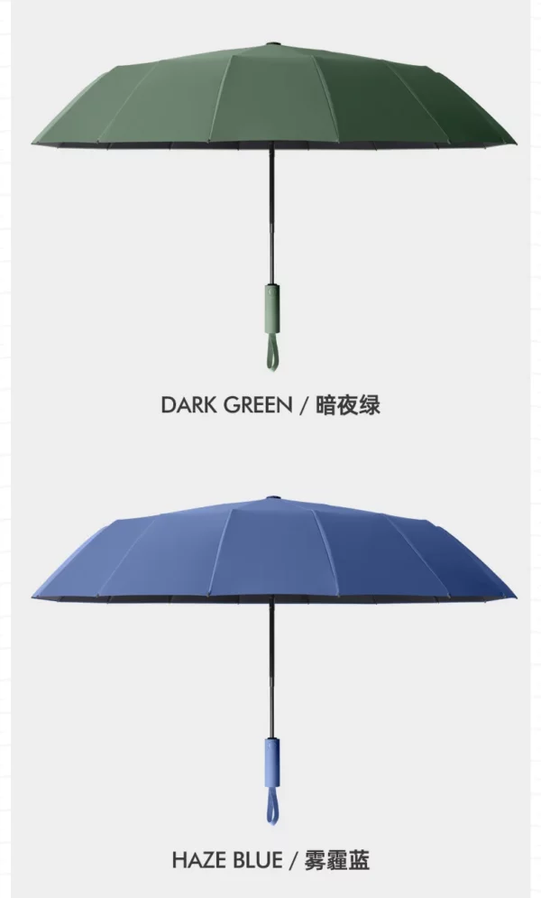 12-Rib Golf Umbrella - 106cm Diameter - Heavy Duty Windproof Design - Image 5