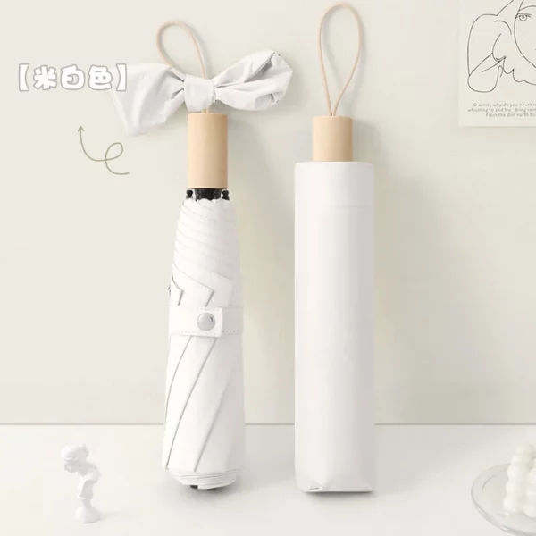 Colored Rubberized Wooden Handle Umbrella - 105cm Diameter (16 Ribs) - Frosted Bag Packaging - Image 9