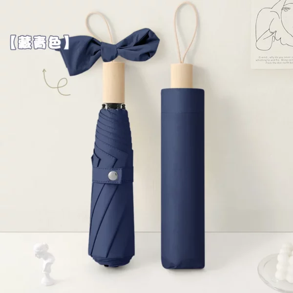 Colored Rubberized Wooden Handle Umbrella - 105cm Diameter (16 Ribs) - Frosted Bag Packaging - Image 10