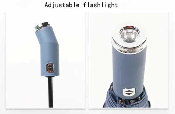 Flashlight Handle 16-Rib Umbrella - 100cm Diameter, 380g - Frosted Bag Packed - Image 7
