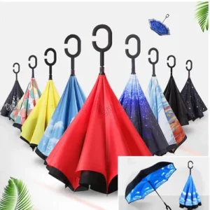 C-Shaped Rubber Handle Umbrella (M-U-06) - 106cm Diameter, 470g - OPP Packaging