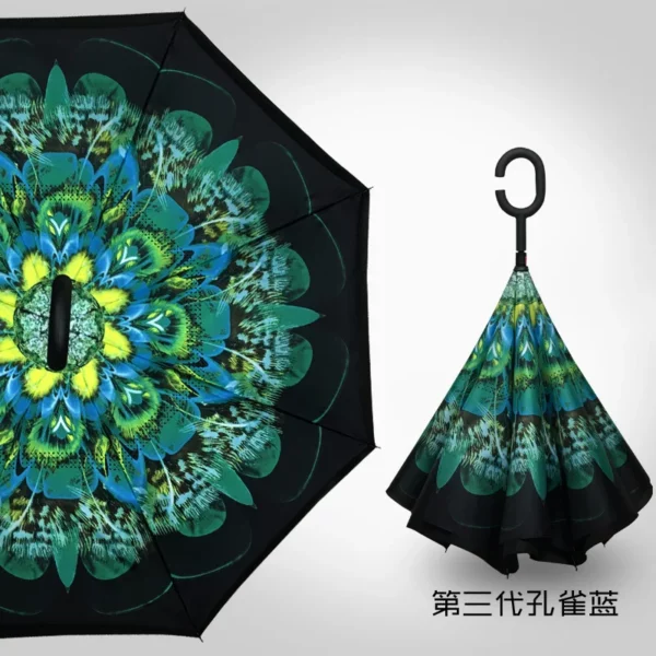 C-Shaped Rubber Handle Umbrella (M-U-06) - 106cm Diameter, 470g - OPP Packaging - Image 3