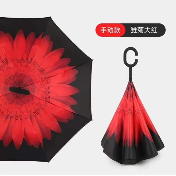 C-Shaped Rubber Handle Umbrella (M-U-06) - 106cm Diameter, 470g - OPP Packaging - Image 6