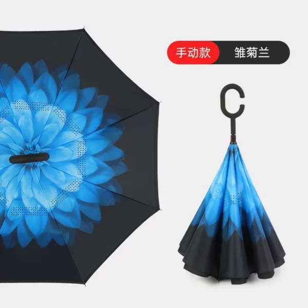 C-Shaped Rubber Handle Umbrella (M-U-06) - 106cm Diameter, 470g - OPP Packaging - Image 8
