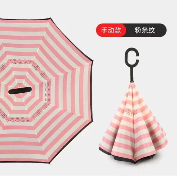 C-Shaped Rubber Handle Umbrella (M-U-06) - 106cm Diameter, 470g - OPP Packaging - Image 9