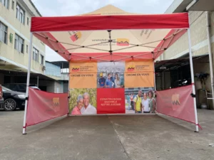 600D Fire-Resistant Foldable Gazebo Canopy - 3x3 Meters - Outdoor Event Shelter