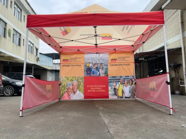 600D Fire-Resistant Foldable Gazebo Canopy - 3x3 Meters - Outdoor Event Shelter