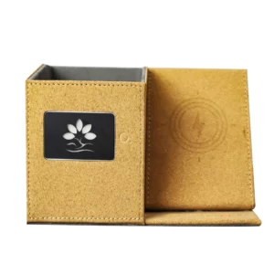 Popular pu leather pen holder with light up logo and wireless charger