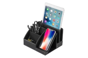 PU leather pen holder 15W with additional slots