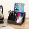 PU leather pen holder 15W with additional slots - Image 6