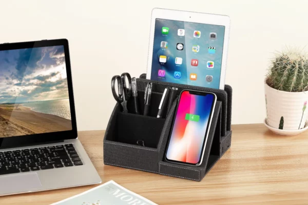 PU leather pen holder 15W with additional slots - Image 6