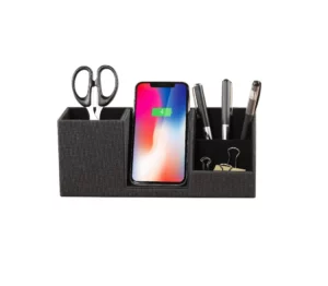 Long PU leather pen holder 15W with additional slots