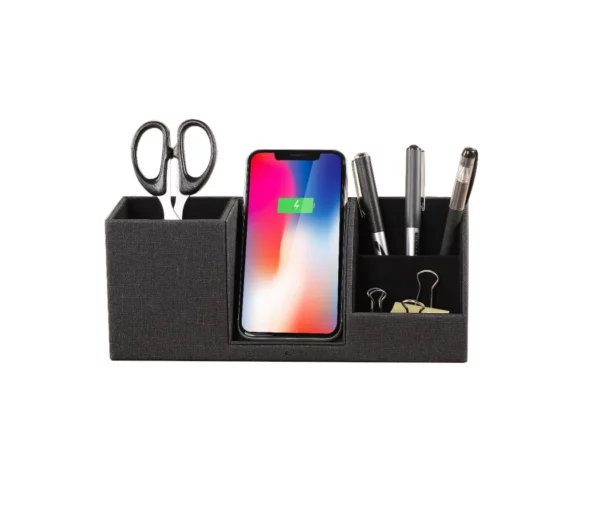 Long PU leather pen holder 15W with additional slots