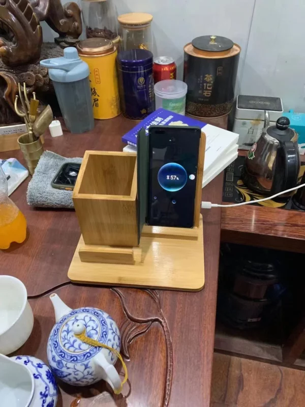 Wood-made wireless charger pen holder - Image 5