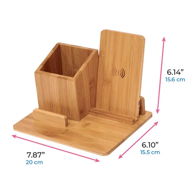 Wood-made wireless charger pen holder - Image 8