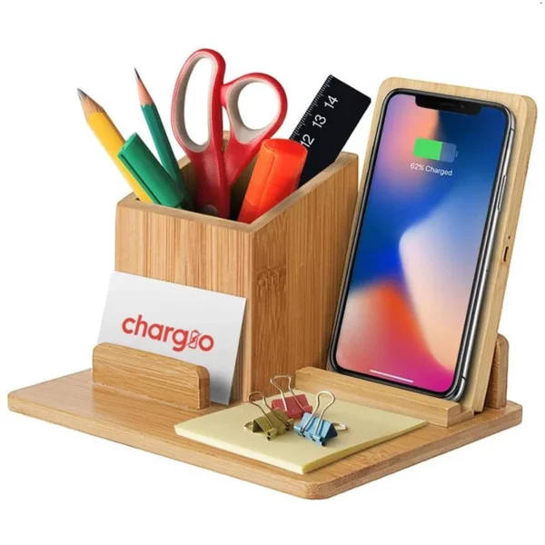 Wood-made wireless charger pen holder - Image 9