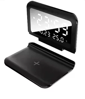 Detachable wireless charger with clock