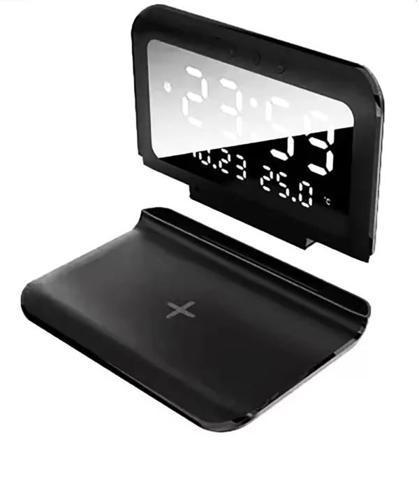 Detachable wireless charger with clock