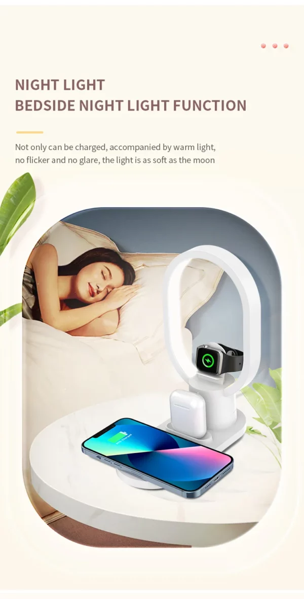 3 in 1 muti-function wireless charger with lamp - Image 7