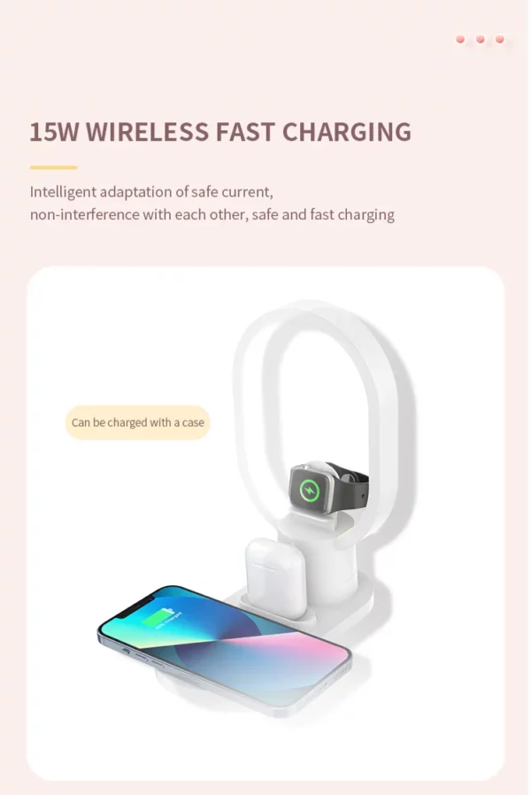 3 in 1 muti-function wireless charger with lamp - Image 8