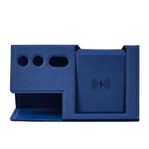 PU leather wireless charger pen holderwith pen slots - Image 5