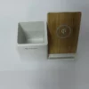 Bamboo + ABS wireless charger pen holder - Image 2