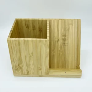 Wood wireless charger pen holder