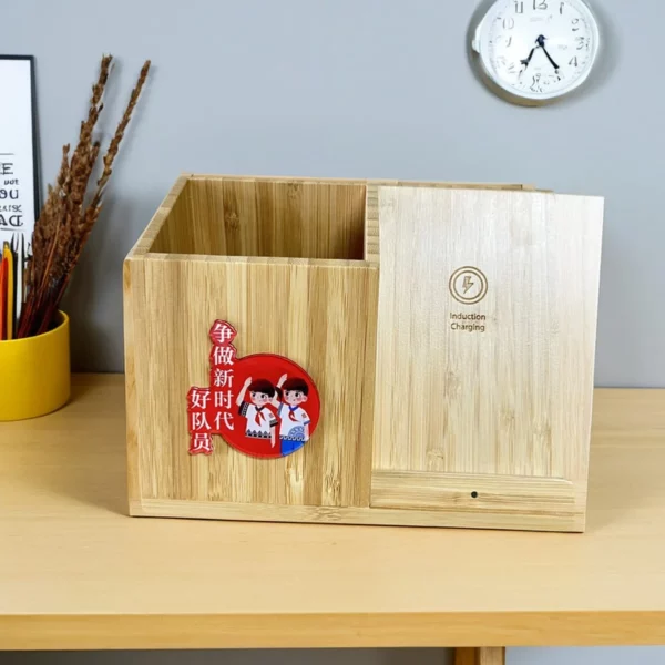 Wood wireless charger pen holder - Image 3