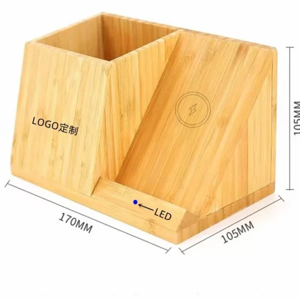 Wood wireless charger pen holder - Image 4