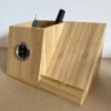 Wood wireless charger pen holder with clock - Image 4