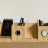 Wood wireless charger pen holder with clock - Image 6