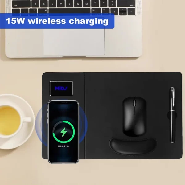 Wireless charge mouse pd with light up logo - Image 3
