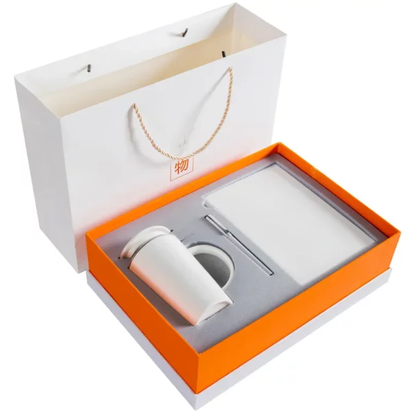 Ceramic cup metal pen A5 notebook gift set 3 in 1