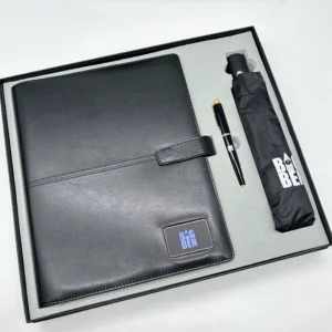 A4 power bank notebook with light up logo gift set 3 in 1