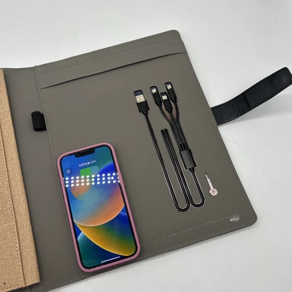 A4 power bank notebook with light up logo gift set 3 in 1 - Image 7