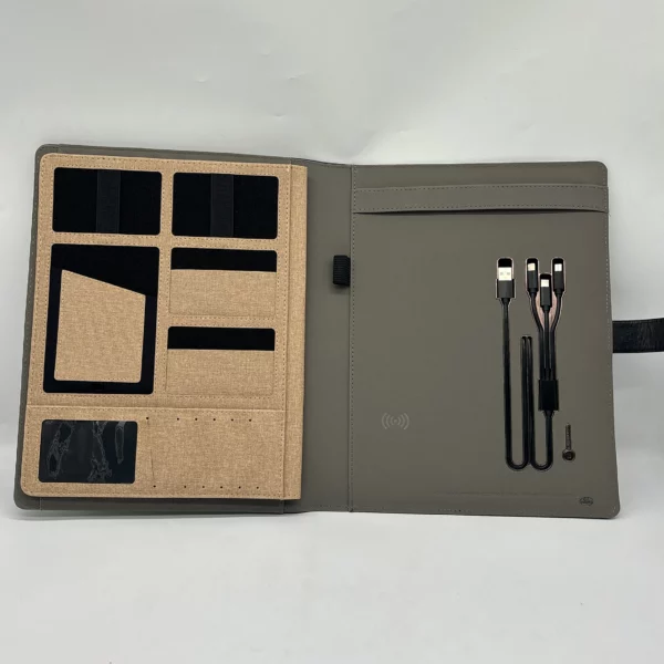 A4 power bank notebook with light up logo gift set 3 in 1 - Image 6