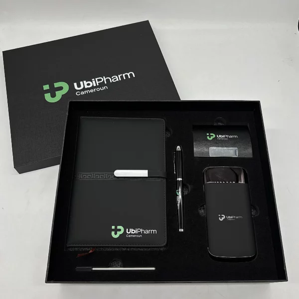 Green color power bank notebook cardholder pen gift set 4 in 1 - Image 4