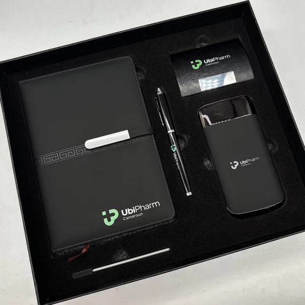 Green color power bank notebook cardholder pen gift set 4 in 1 - Image 7