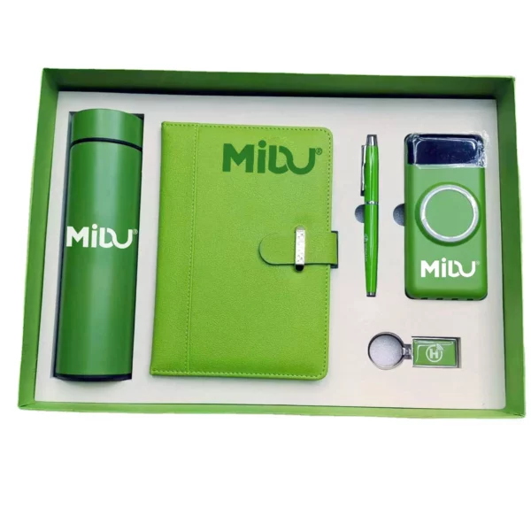 Green color power bank gift set 5 in 1 - Image 4