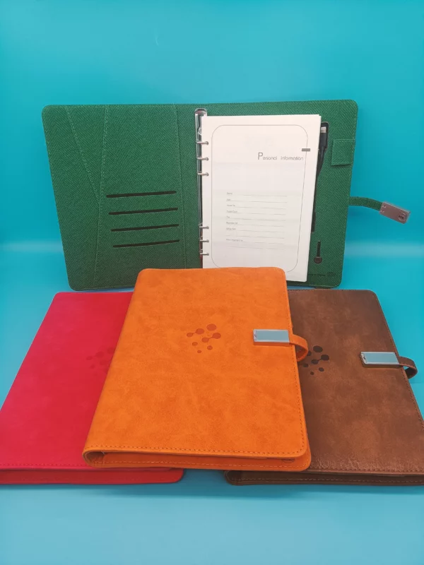 High quality gifts VIP gifts power bank notebook with light up log gift box and bag (Copy) - Image 4