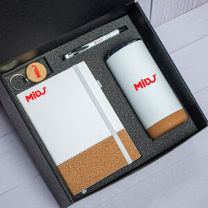 Eco-friendly Gift Set: A5 Notebook,stainless bottl, Keychain & Pen with Box & Bag