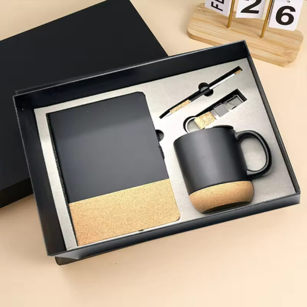 Eco-friendly Gift Set: A5 Notebook, Creamic Mug, Keychain & Pen with Box & Bag - Image 6