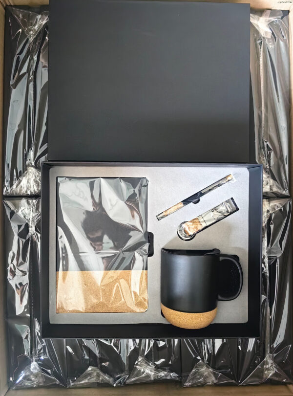 Eco-friendly Gift Set: A5 Notebook, Creamic Mug, Keychain & Pen with Box & Bag - Image 5