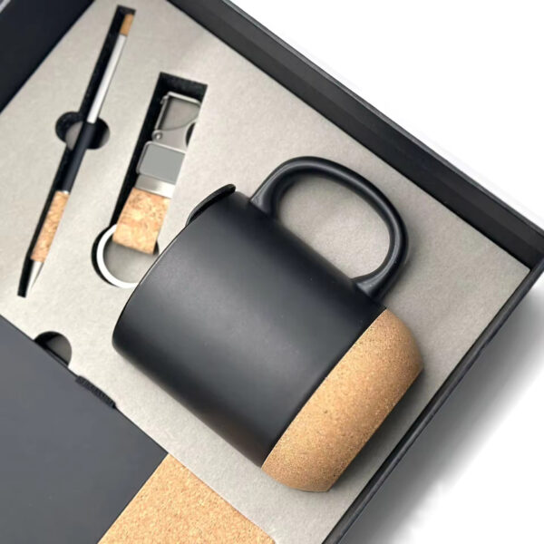 Eco-friendly Gift Set: A5 Notebook, Creamic Mug, Keychain & Pen with Box & Bag - Image 2